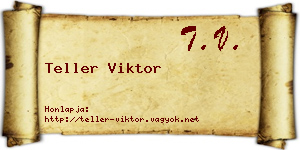 Teller Viktor névjegykártya